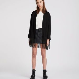 All Saints Black Tassel Kimono XS
